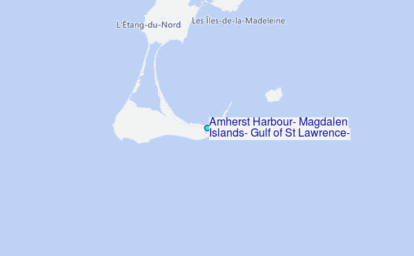 Amherst Harbour, Magdalen Islands, Gulf of St Lawrence, Quebec Tide Station Location Map