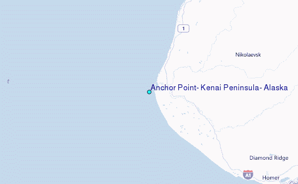 Anchor Point, Kenai Peninsula, Alaska Tide Station Location Map