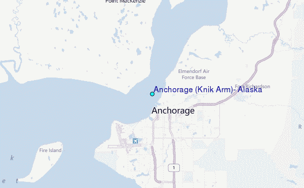 Anchorage (Knik Arm), Alaska Tide Station Location Map