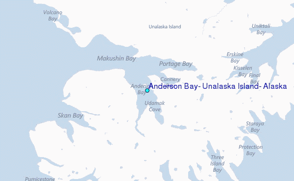 Anderson Bay, Unalaska Island, Alaska Tide Station Location Map