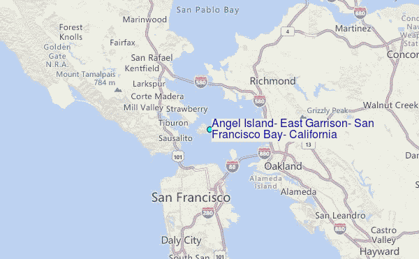 Angel Island, East Garrison, San Francisco Bay, California Tide Station Location Map