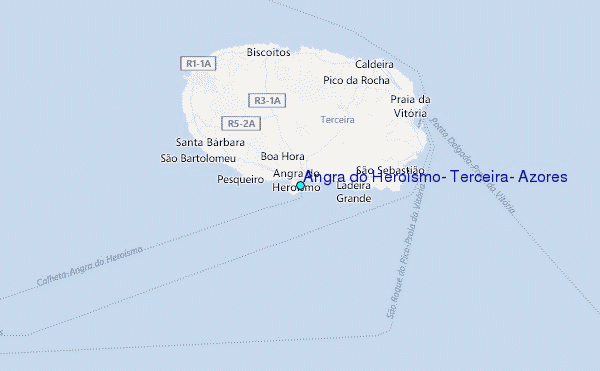Angra do Heroismo, Terceira, Azores Tide Station Location Map