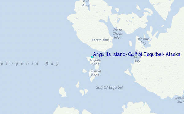 Anguilla Island, Gulf of Esquibel, Alaska Tide Station Location Map