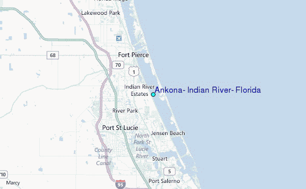 Ankona, Indian River, Florida Tide Station Location Map