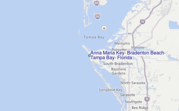 Anna Maria Key, Bradenton Beach, Tampa Bay, Florida Tide Station Location Map