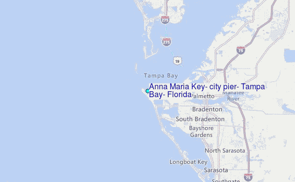 Anna Maria Key, city pier, Tampa Bay, Florida Tide Station Location Map