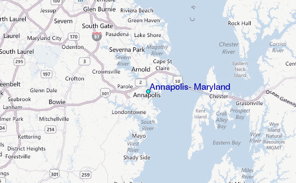 Annapolis, Maryland Tide Station Location Map