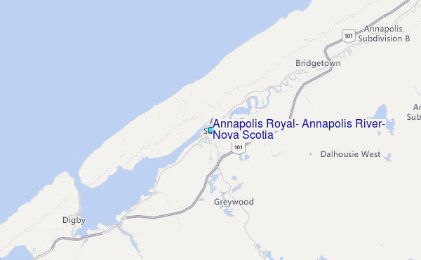 Annapolis Royal, Annapolis River, Nova Scotia Tide Station Location Map
