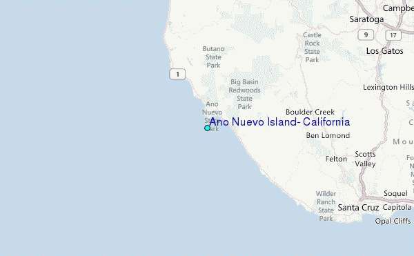 Ano Nuevo Island, California Tide Station Location Map