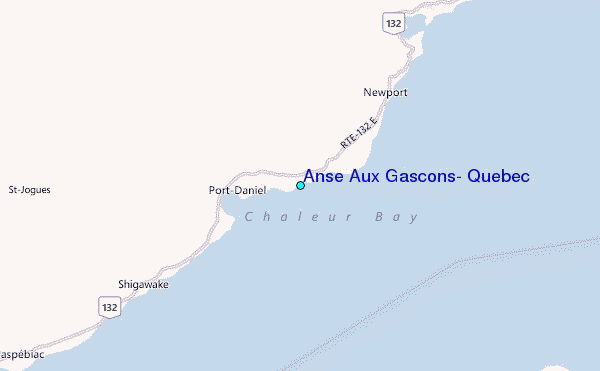 Anse Aux Gascons, Quebec Tide Station Location Map