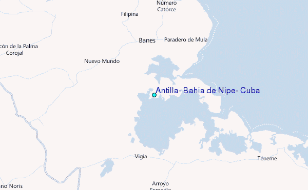 Antilla, Bahia de Nipe, Cuba Tide Station Location Map