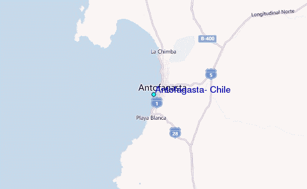 Antofagasta, Chile Tide Station Location Map