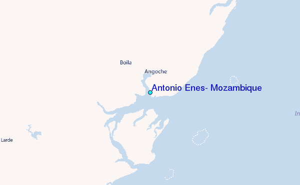 Antonio Enes, Mozambique Tide Station Location Map