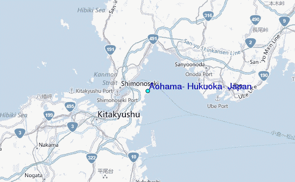 Aohama, Hukuoka, Japan Tide Station Location Map