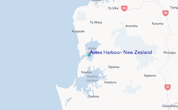 Aotea Harbour, New Zealand Tide Station Location Map