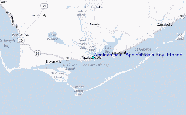 Apalachicola, Apalachicola Bay, Florida Tide Station Location Map