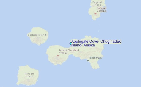 Applegate Cove, Chuginadak Island, Alaska Tide Station Location Map