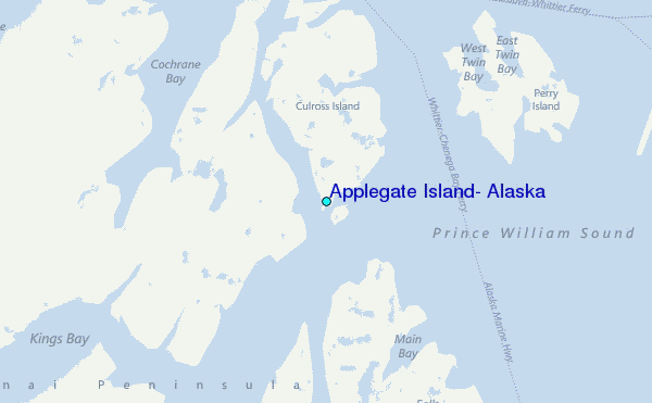 Applegate Island, Alaska Tide Station Location Map