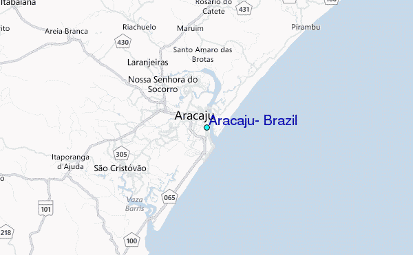 Aracaju, Brazil Tide Station Location Map