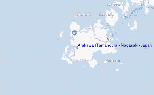 Arakawa (Tamanoura), Nagasaki, Japan Tide Station Location Map