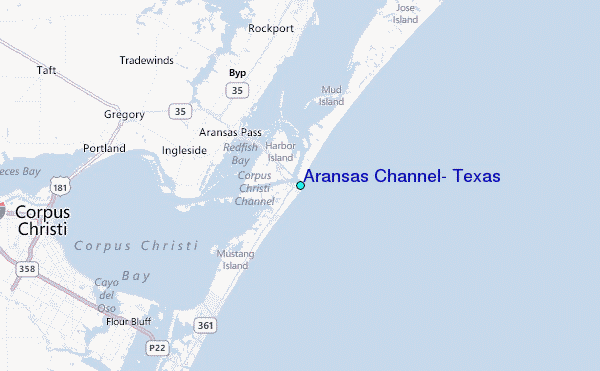 Aransas Channel, Texas Tide Station Location Map