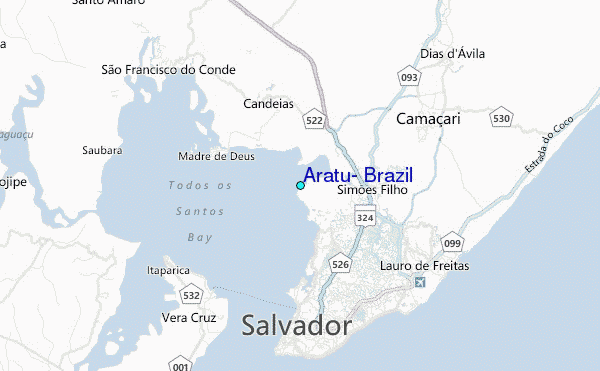 Aratu, Brazil Tide Station Location Map