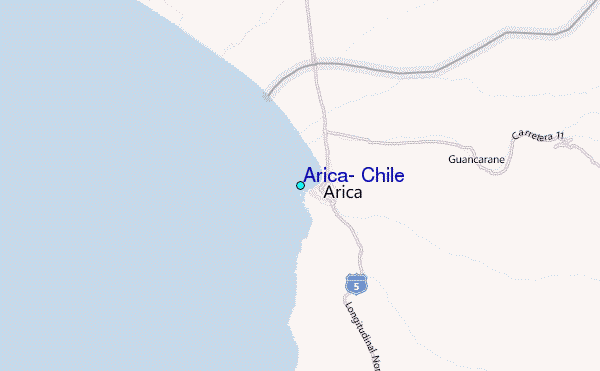 Arica, Chile Tide Station Location Map
