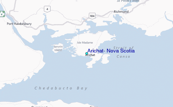 Arichat, Nova Scotia Tide Station Location Map