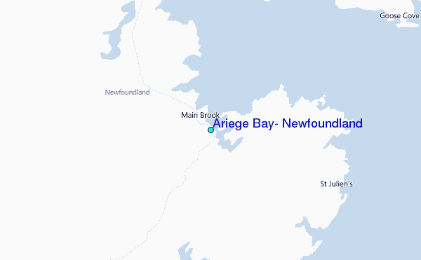Ariege Bay, Newfoundland Tide Station Location Map