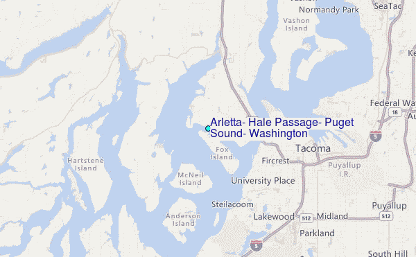Arletta, Hale Passage, Puget Sound, Washington Tide Station Location Map