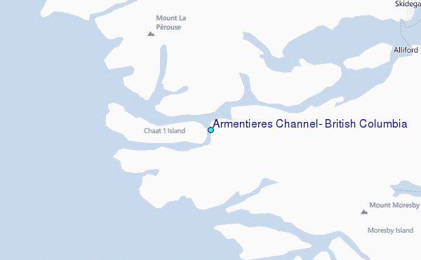 Armentieres Channel, British Columbia Tide Station Location Map