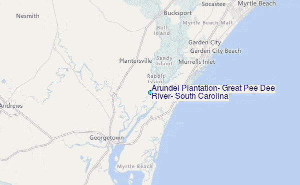 Arundel Plantation, Great Pee Dee River, South Carolina Tide Station Location Map