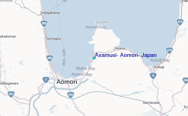 Asamusi, Aomori, Japan Tide Station Location Map