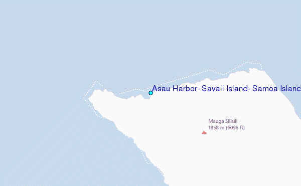 Asau Harbor, Savaii Island, Samoa Islands Tide Station Location Map