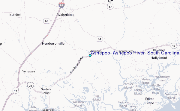 Ashepoo, Ashepoo River, South Carolina Tide Station Location Map