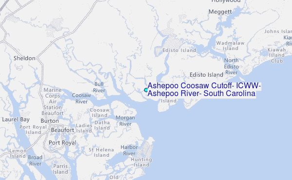 Ashepoo Coosaw Cutoff, ICWW, Ashepoo River, South Carolina Tide Station Location Map