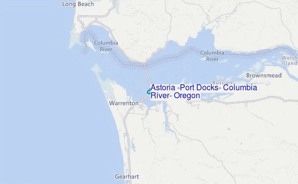 Astoria (Port Docks), Columbia River, Oregon Tide Station Location Map