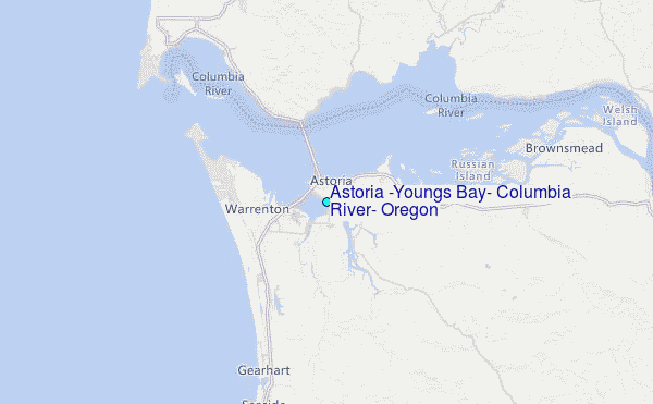 Astoria (Youngs Bay), Columbia River, Oregon Tide Station Location Map