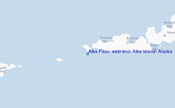 Atka Pass, east end, Atka Island, Alaska Tide Station Location Map