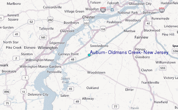 Auburn, Oldmans Creek, New Jersey Tide Station Location Map