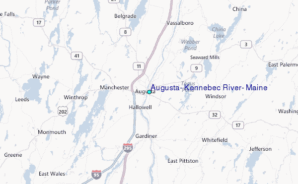 Augusta, Kennebec River, Maine Tide Station Location Map
