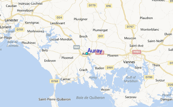 Auray Tide Station Location Map