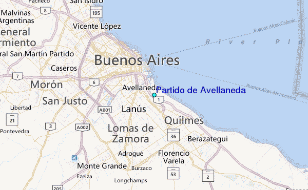 Partido de Avellaneda Tide Station Location Map