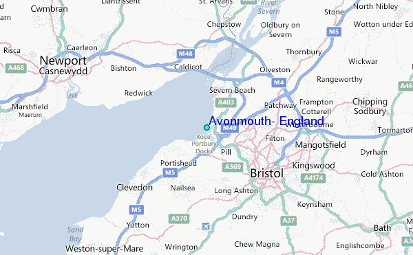 Avonmouth, England Tide Station Location Map