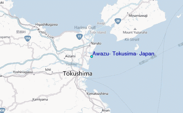 Awazu, Tokusima, Japan Tide Station Location Map
