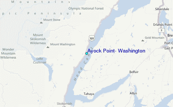 Ayock Point, Washington Tide Station Location Map