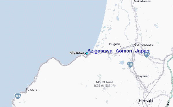 Azigasawa, Aomori, Japan Tide Station Location Map