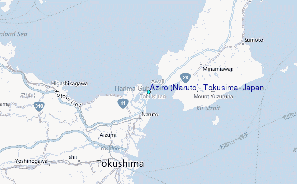 Aziro (Naruto), Tokusima, Japan Tide Station Location Map