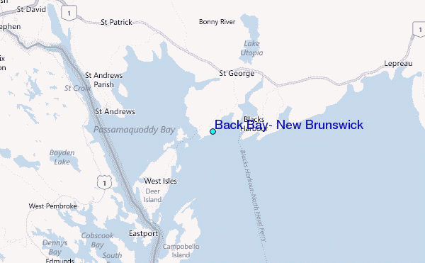 Back Bay, New Brunswick Tide Station Location Map