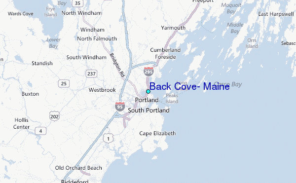Back Cove, Maine Tide Station Location Map